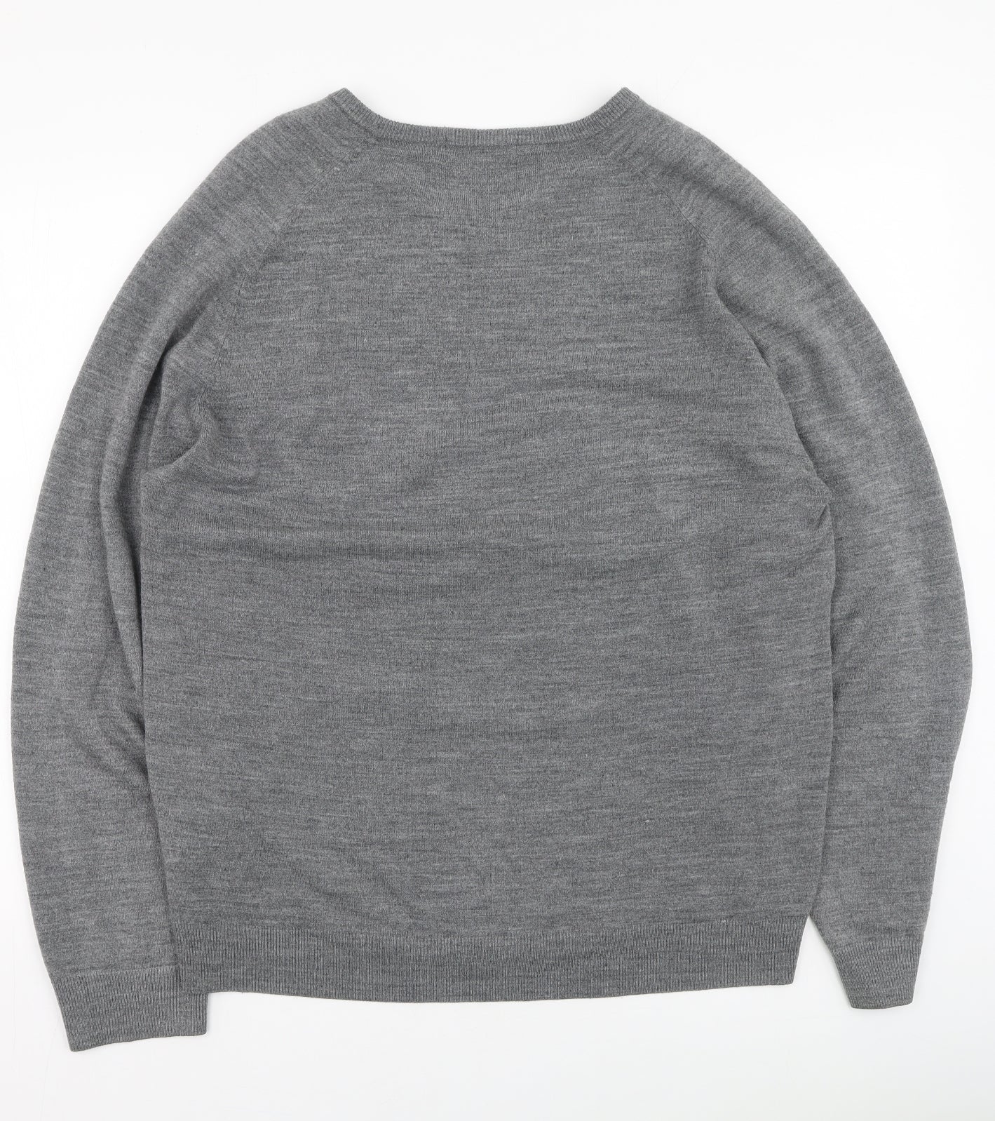 Marks and Spencer Mens Grey Round Neck  Acrylic Pullover Jumper Size XL