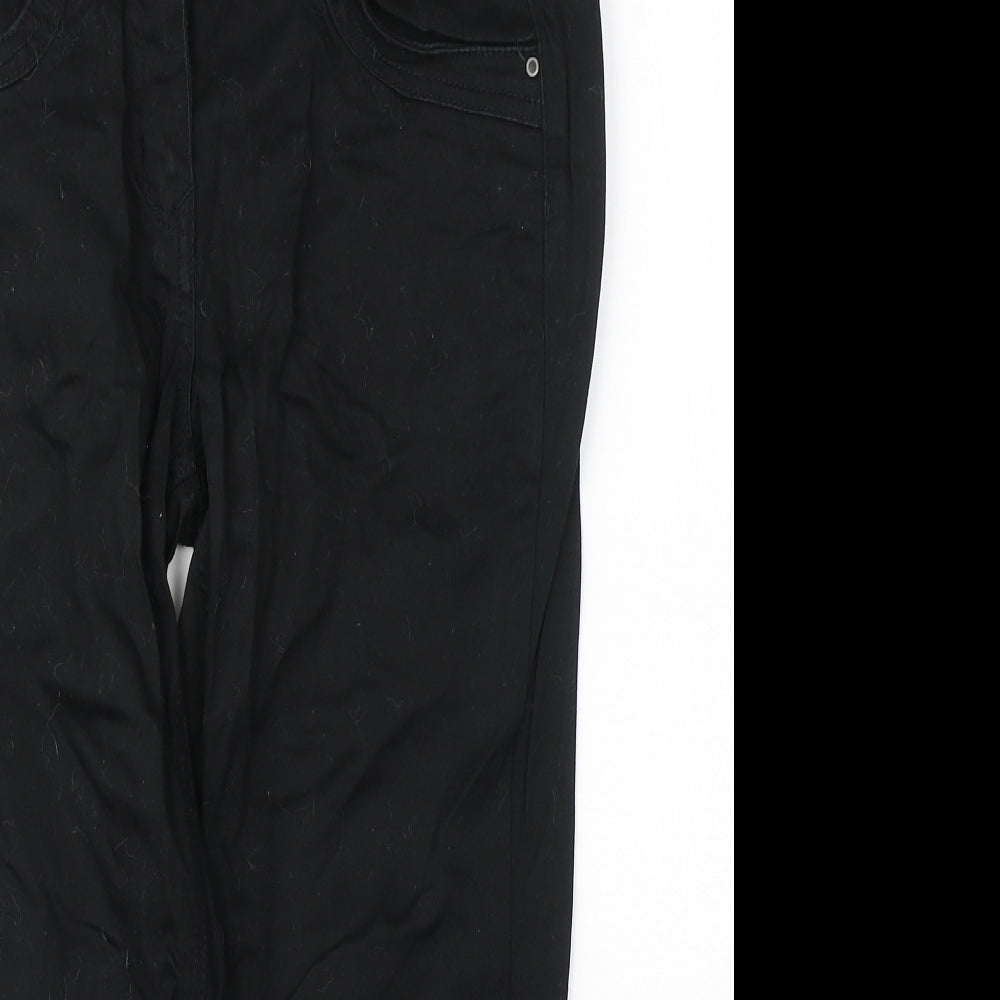 George Womens Black  Cotton Cropped Jeans Size 12 L20 in Regular Button