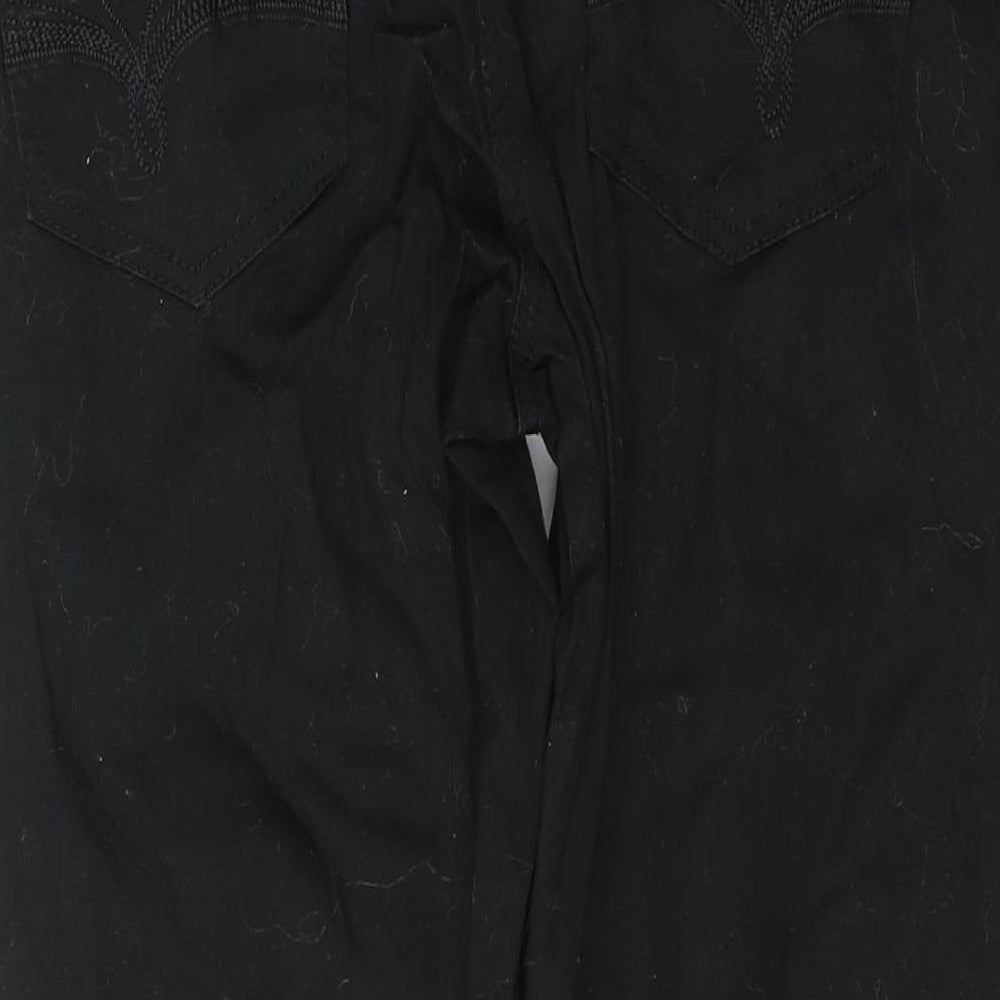 George Womens Black  Cotton Cropped Jeans Size 12 L20 in Regular Button