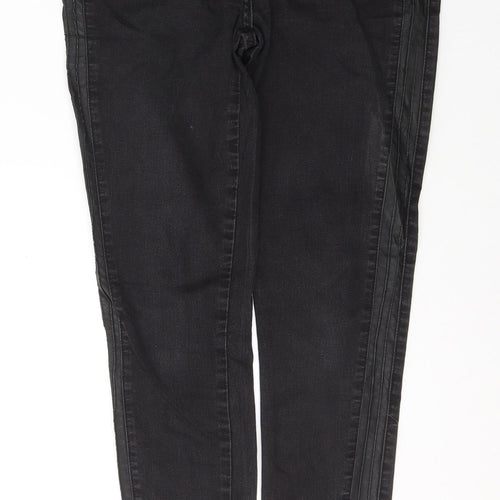 George Womens Black  Cotton Straight Jeans Size 12 L31 in Regular Button