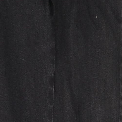 George Womens Black  Cotton Straight Jeans Size 12 L31 in Regular Button