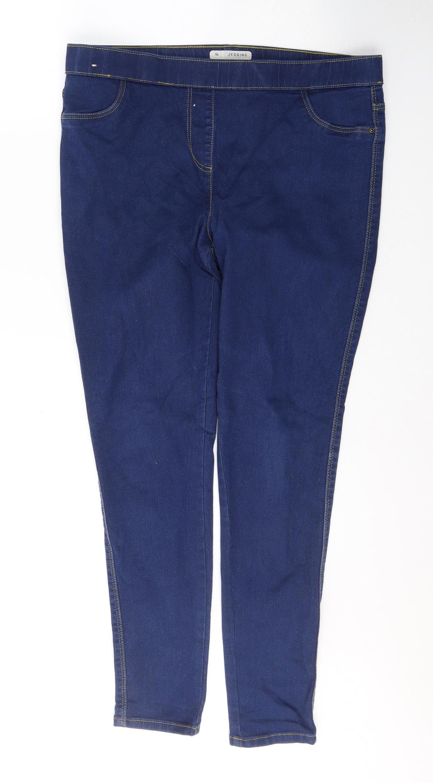 Nutmeg Womens Blue  Cotton Jegging Jeans Size 16 L28 in Regular