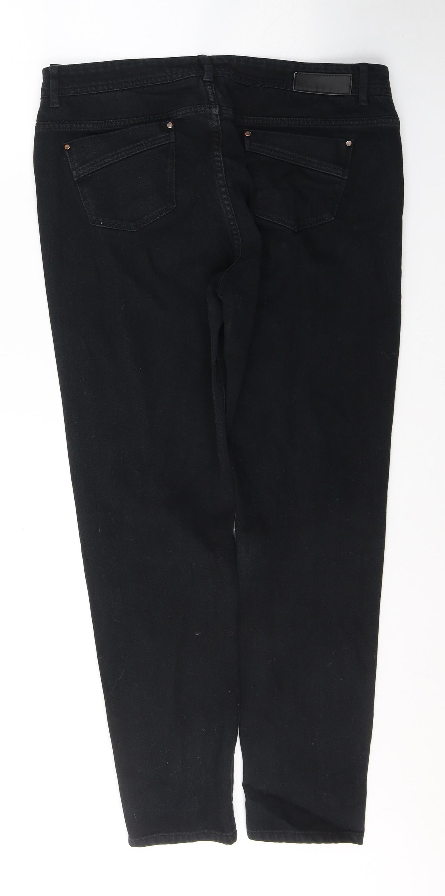 Autograph Womens Black  Cotton Skinny Jeans Size 14 L28 in Regular Button