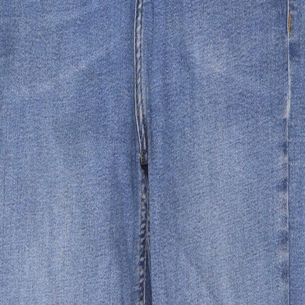 Topshop Womens Blue  Cotton Skinny Jeans Size 32 in L30 in Regular Button