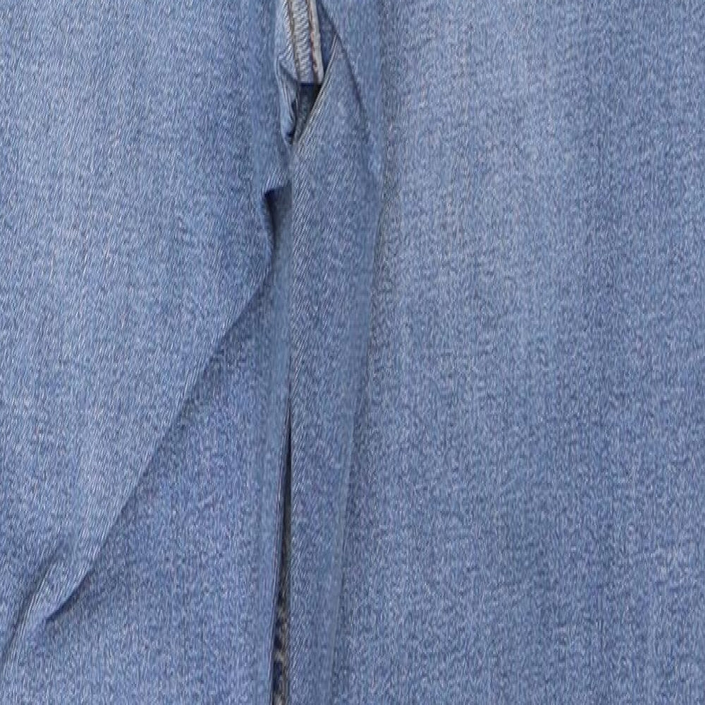 Topshop Womens Blue  Cotton Skinny Jeans Size 32 in L30 in Regular Button