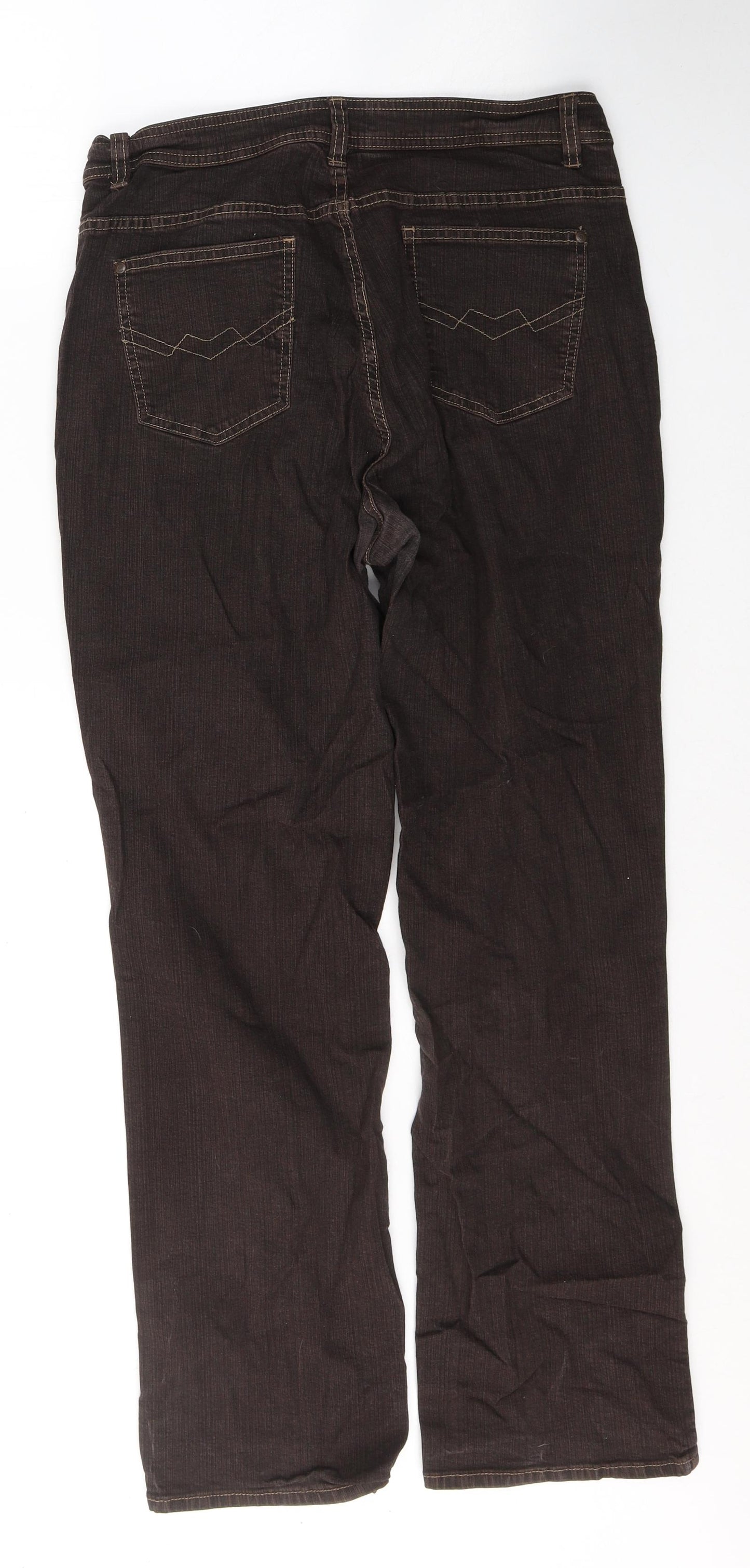 Canada Womens Brown  Cotton Straight Jeans Size 18 L30 in Regular Button