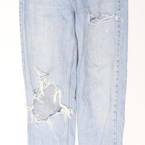 Topshop Womens Blue  Cotton Mom Jeans Size 26 in L32 in Regular Button