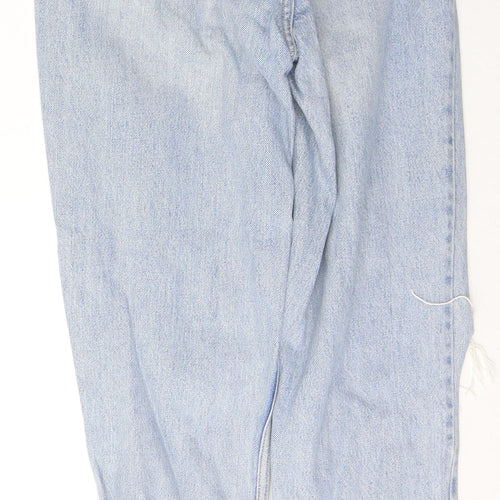 Topshop Womens Blue  Cotton Mom Jeans Size 26 in L32 in Regular Button