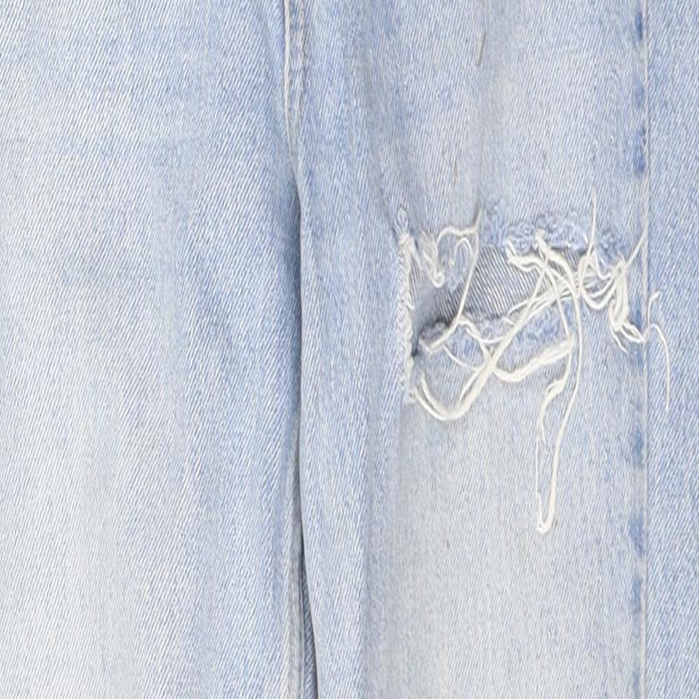 Topshop Womens Blue  Cotton Mom Jeans Size 26 in L32 in Regular Button