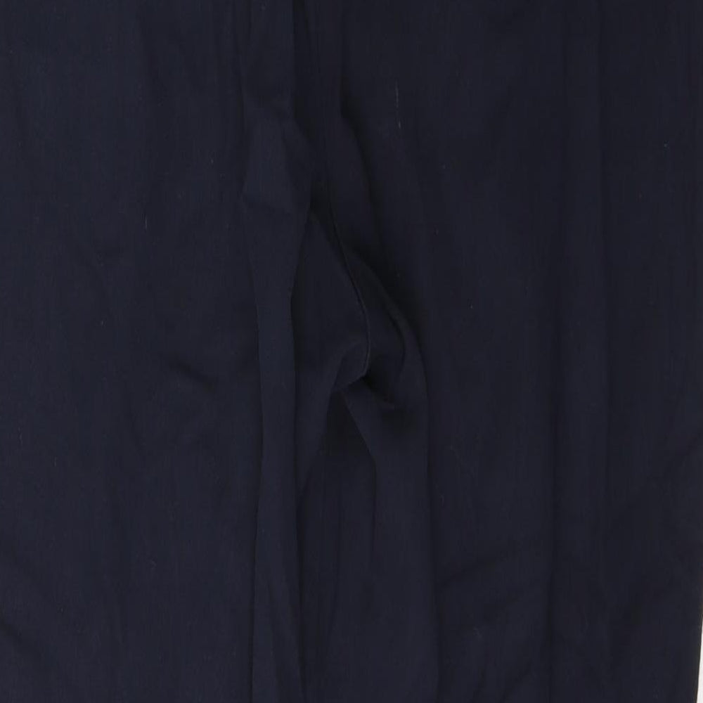 Marks and Spencer Womens Blue  Viscose Trousers  Size 14 L30 in Regular Button