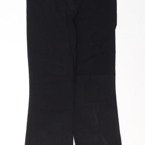 Papaya Womens Black  Viscose Trousers  Size 10 L28 in Regular Button