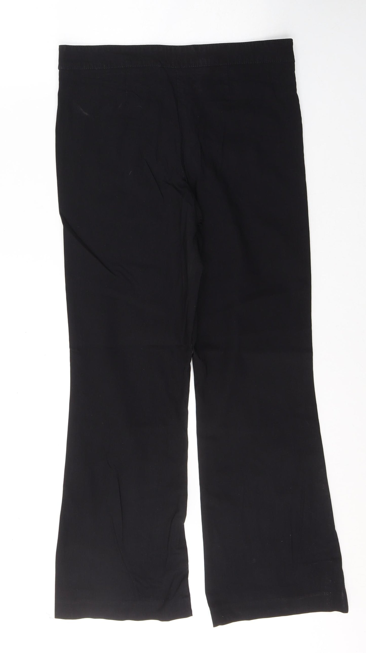 Papaya Womens Black  Viscose Trousers  Size 10 L28 in Regular Button