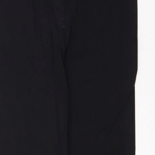 Papaya Womens Black  Viscose Trousers  Size 10 L28 in Regular Button