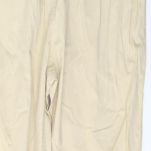 H&M Womens Beige  Cotton Snow Pants Trousers Size 12 L30 in Regular Button