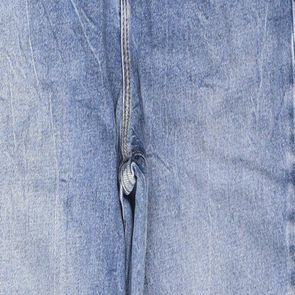 New Look Womens Blue  Cotton Mom Jeans Size 12 L28 in Regular Button