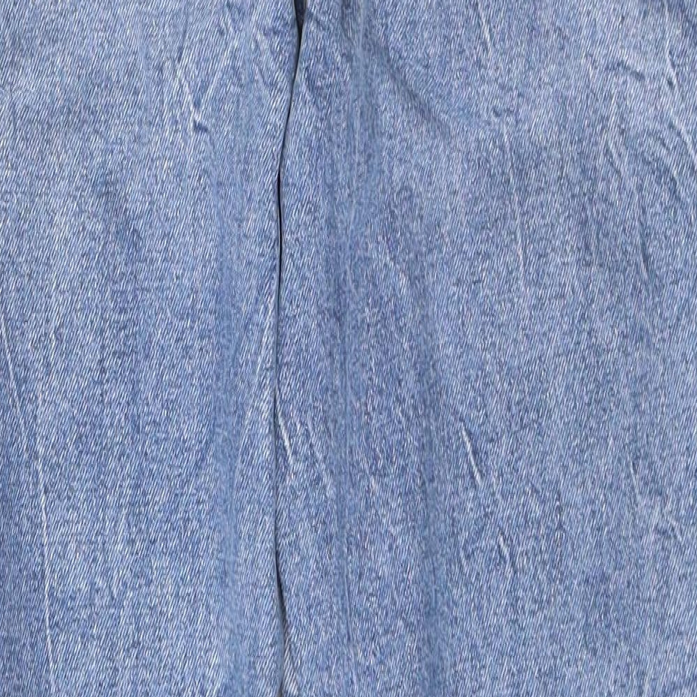 New Look Womens Blue  Cotton Mom Jeans Size 12 L28 in Regular Button