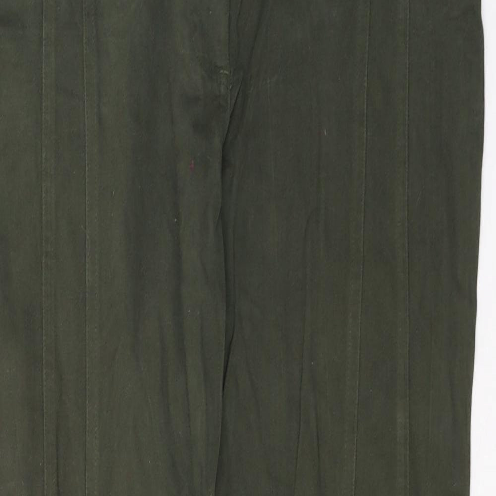 Per Una Womens Green  Cotton Straight Jeans Size 14 L30 in Regular Button