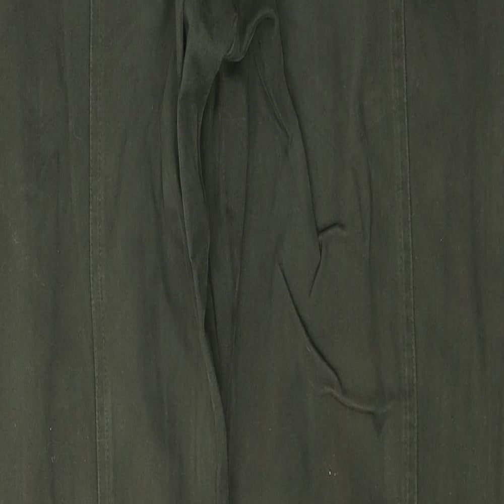Per Una Womens Green  Cotton Straight Jeans Size 14 L30 in Regular Button