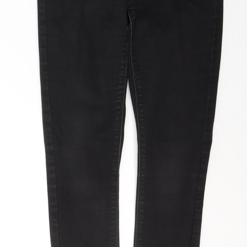 Denim & Co. Womens Black  Cotton Skinny Jeans Size 12 L29 in Regular Button