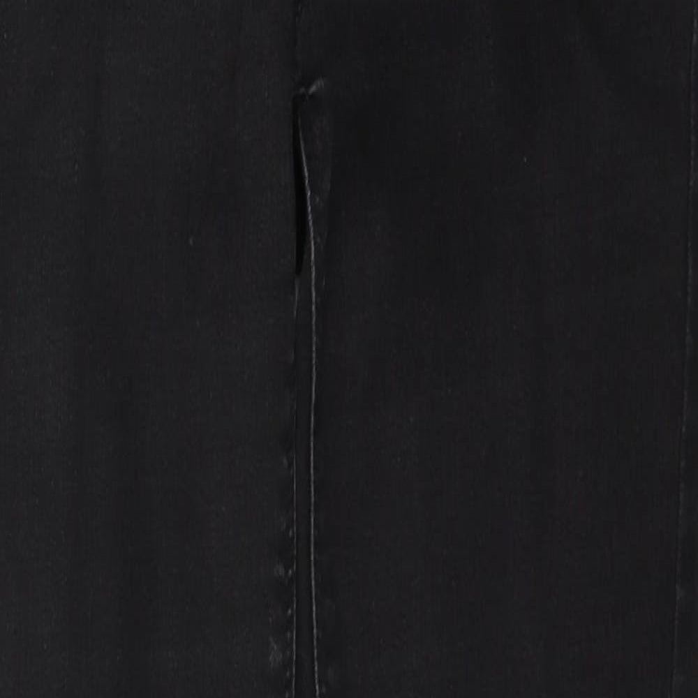 Denim & Co. Womens Black  Cotton Skinny Jeans Size 12 L29 in Regular Button