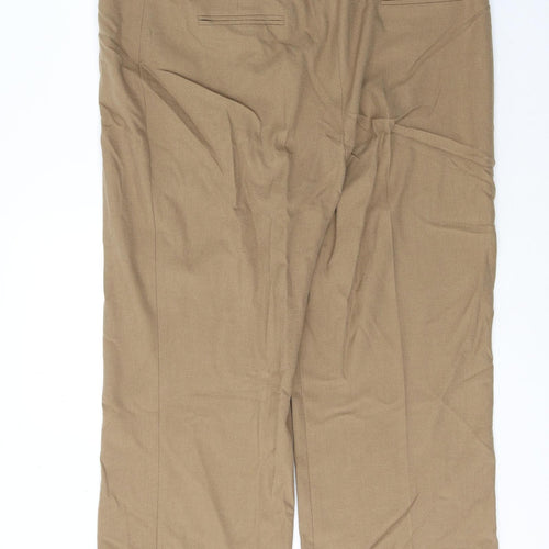 CC Womens Beige  Viscose Trousers  Size 16 L28 in Regular Button