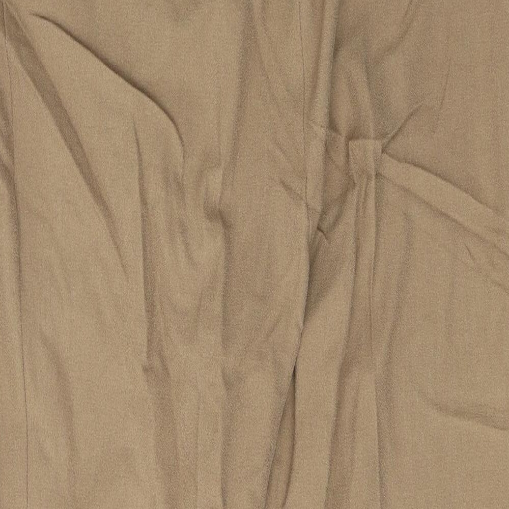 CC Womens Beige  Viscose Trousers  Size 16 L28 in Regular Button