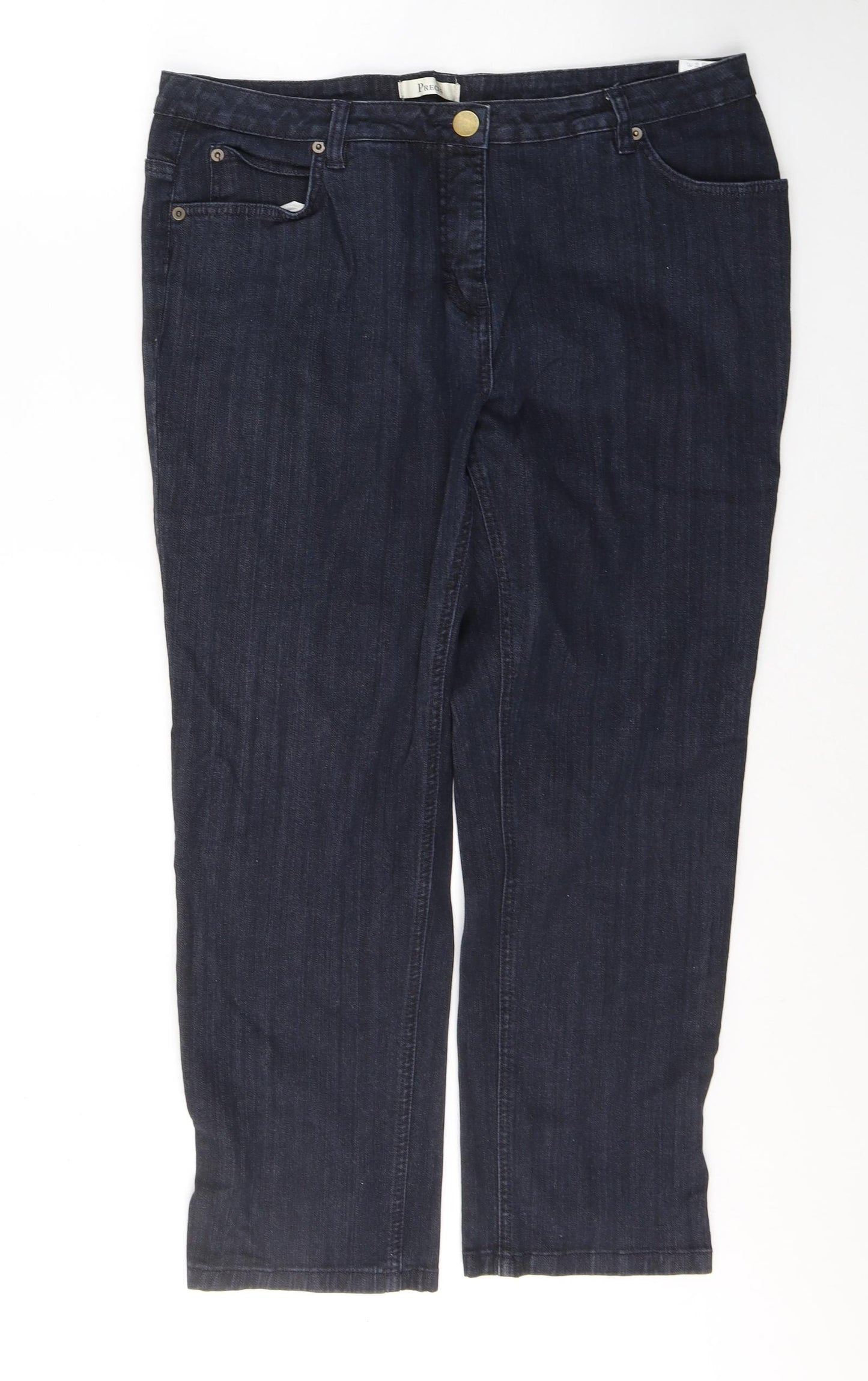 Precis Womens Blue  Cotton Straight Jeans Size 18 L27 in Regular Button