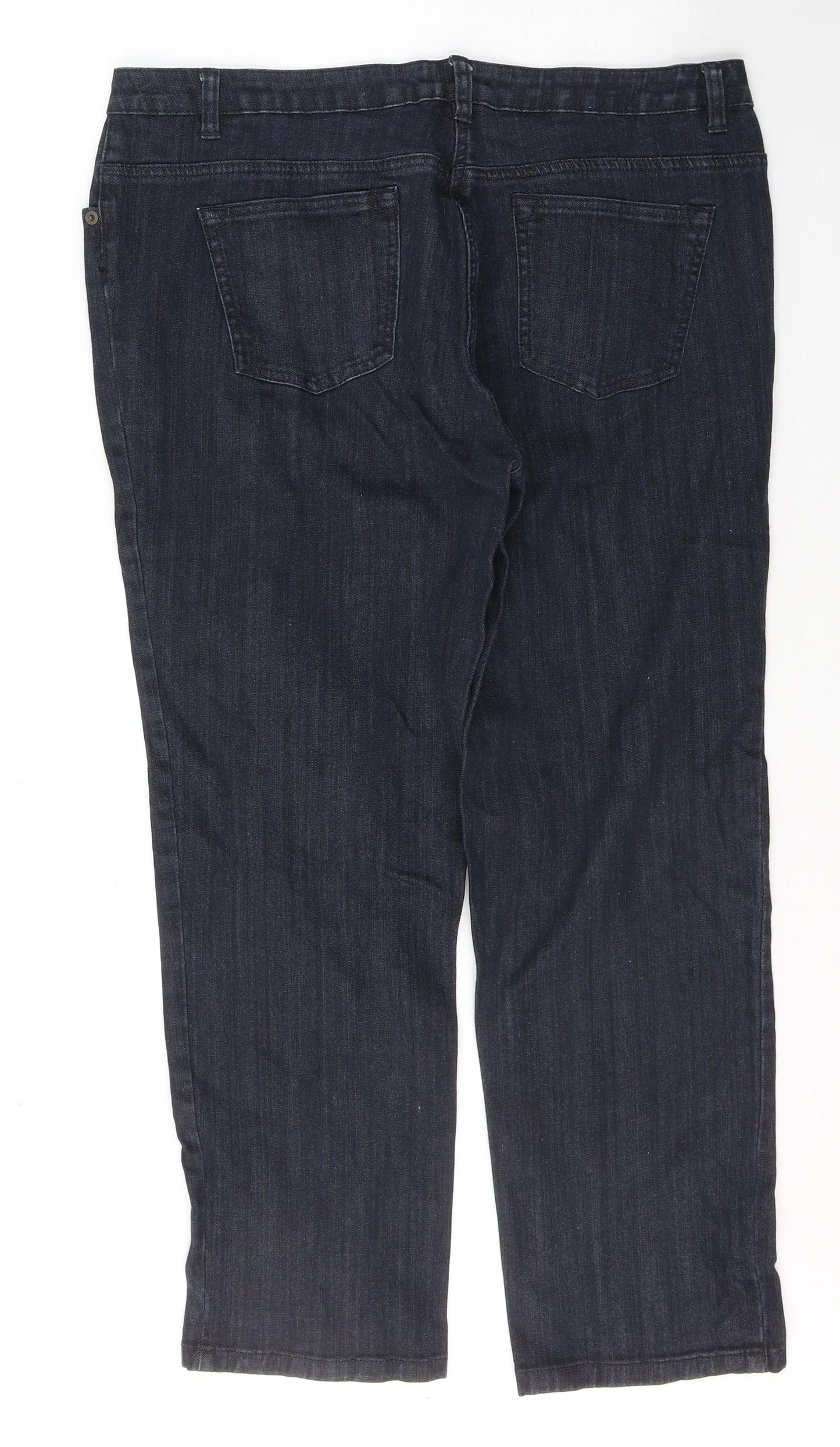 Precis Womens Blue  Cotton Straight Jeans Size 18 L27 in Regular Button