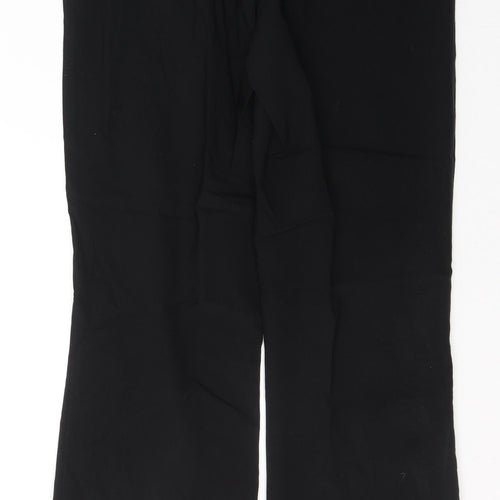 Papaya Womens Black  Viscose Trousers  Size 10 L28 in Regular Button