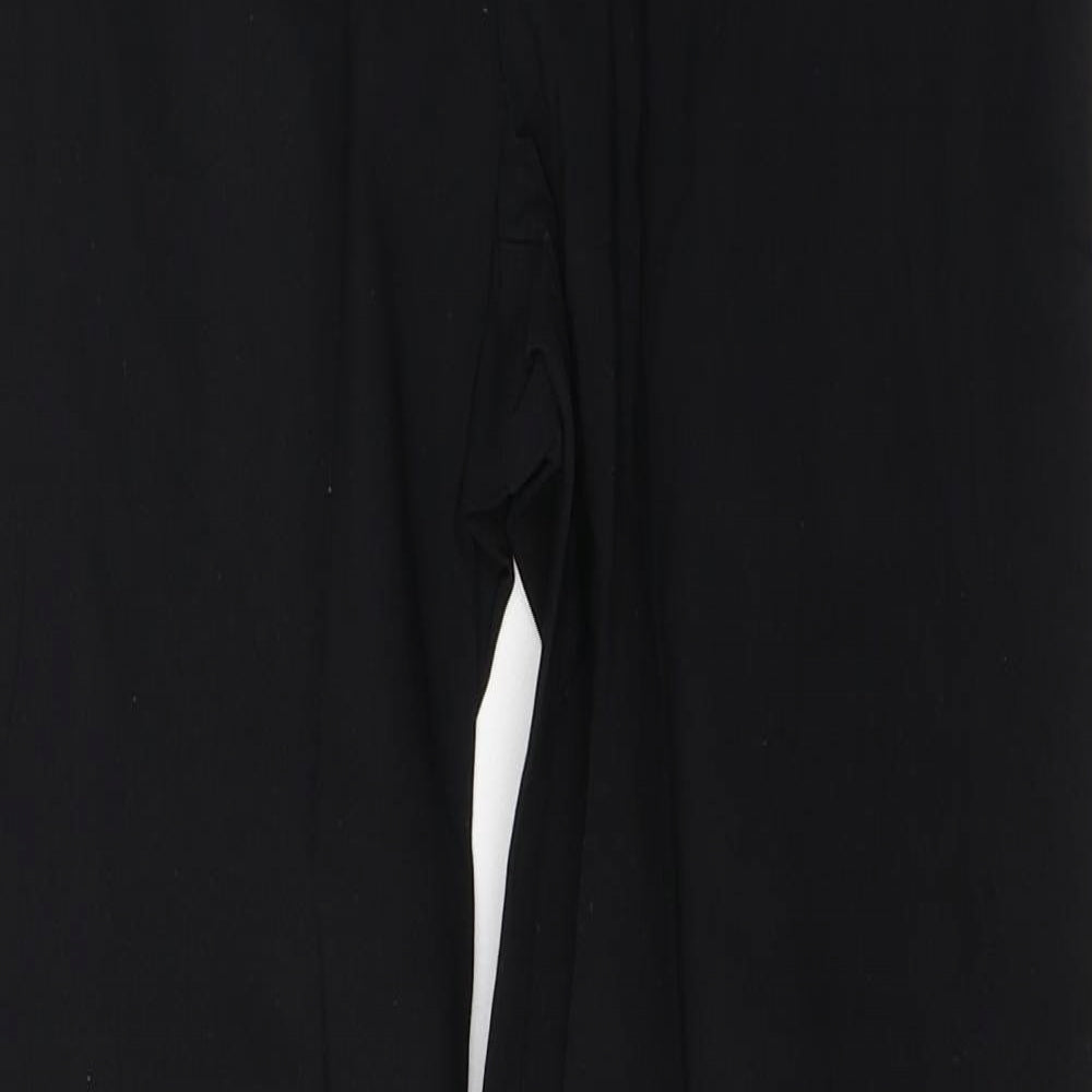 Papaya Womens Black  Viscose Trousers  Size 10 L28 in Regular Button