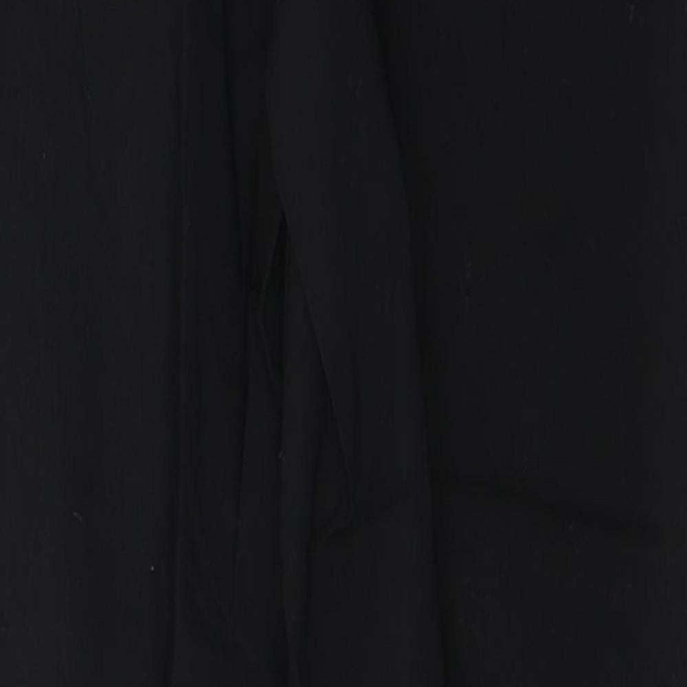 Papaya Womens Black  Viscose Trousers  Size 10 L28 in Regular Button