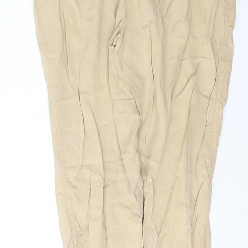 George Womens Beige  Lyocell Trousers  Size 12 L27 in Regular Button