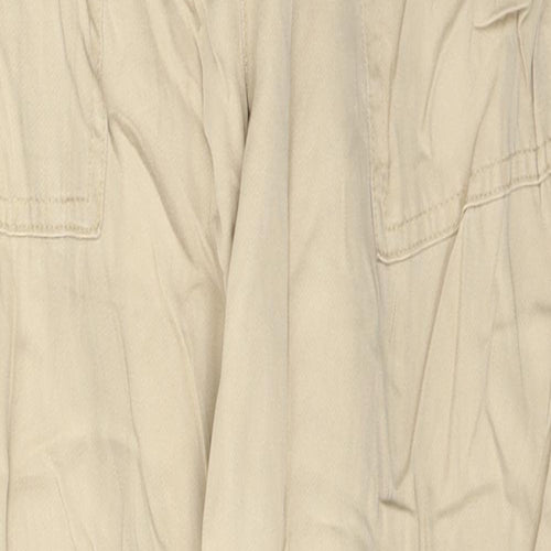 George Womens Beige  Lyocell Trousers  Size 12 L27 in Regular Button