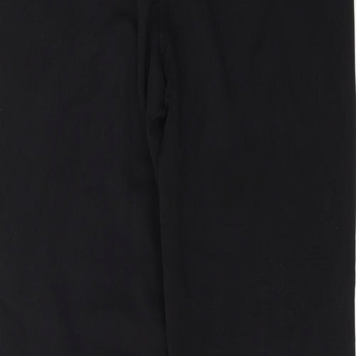 Per Una Womens Black  Cotton Trousers  Size 12 L30 in Regular Button