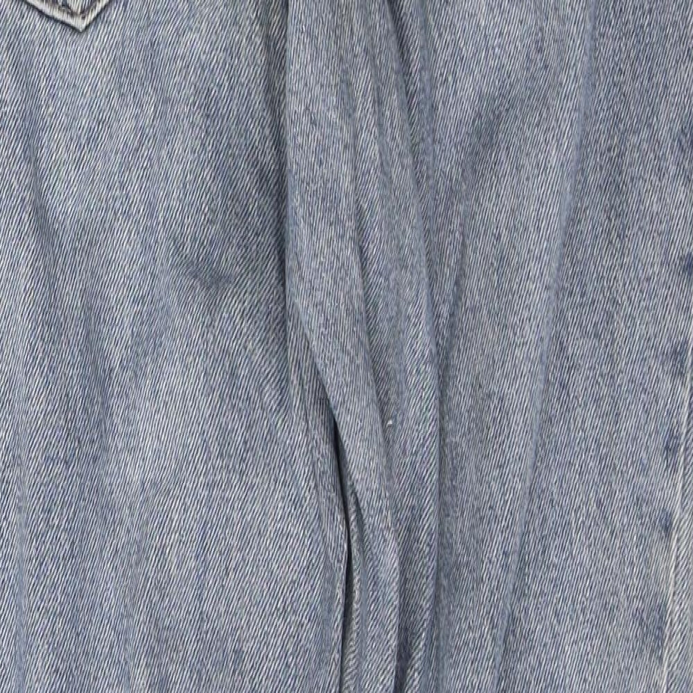 Topshop Womens Blue  Cotton Mom Jeans Size 28 in L32 in Regular Button