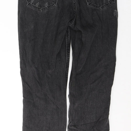 River Island Womens Black  Cotton Straight Jeans Size 8 L27 in Regular Button