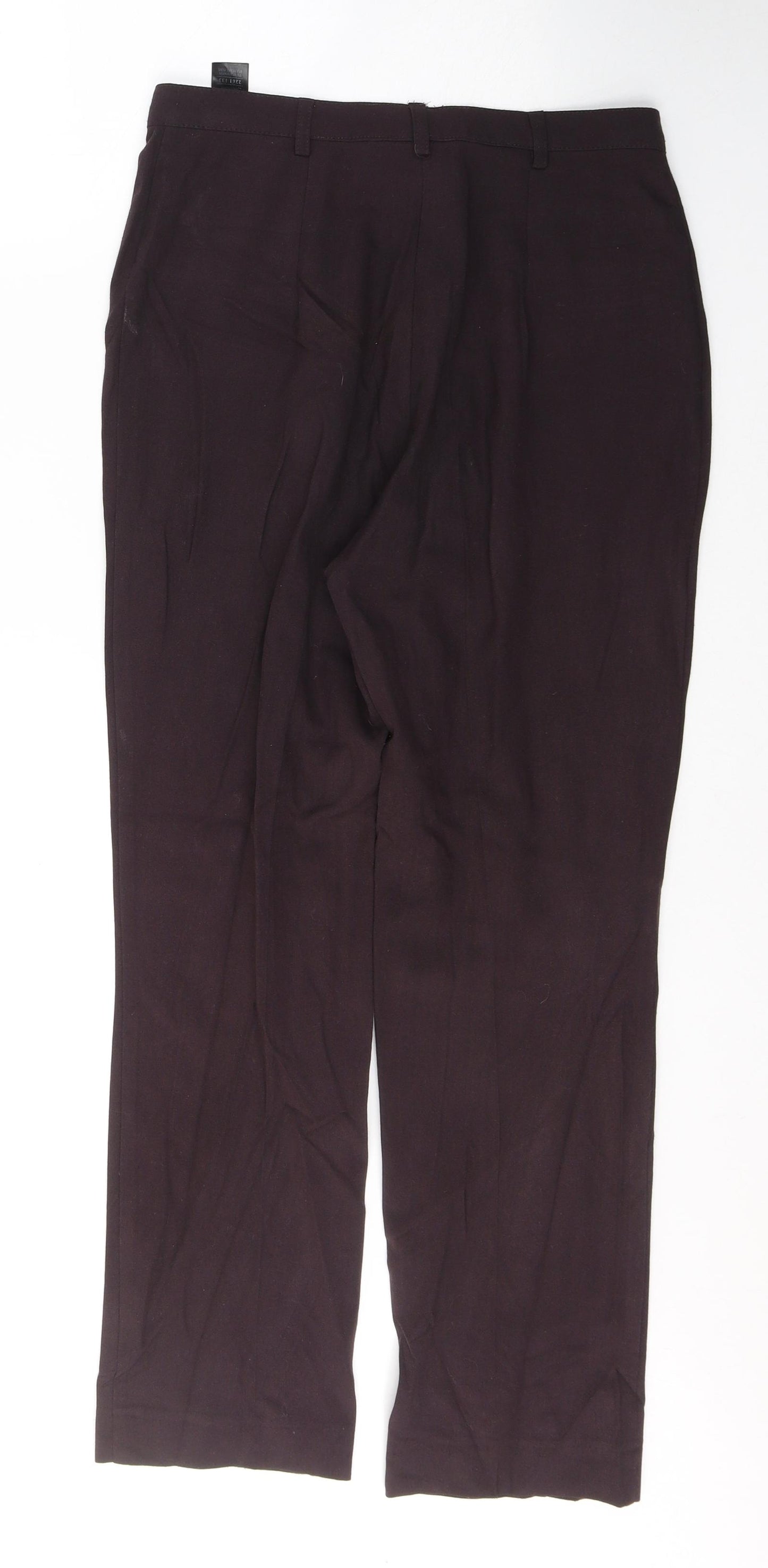 Marks and Spencer Womens Purple  Polyester Trousers  Size 12 L27 in Regular Button