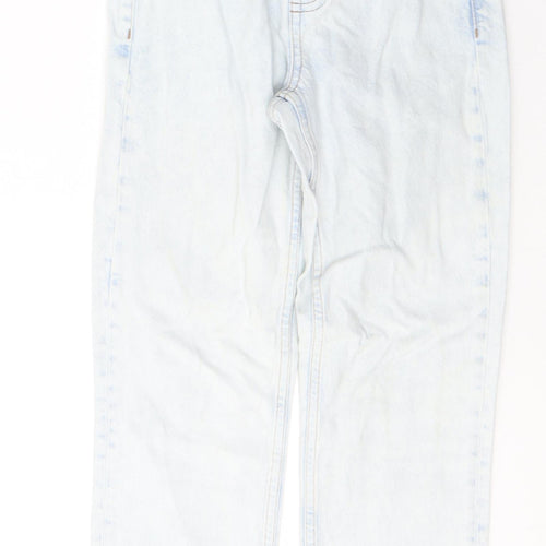 Topshop Womens Blue  Cotton Cropped Jeans Size 25 in L30 in Regular Button