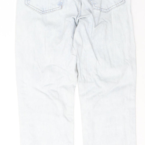Topshop Womens Blue  Cotton Cropped Jeans Size 25 in L30 in Regular Button