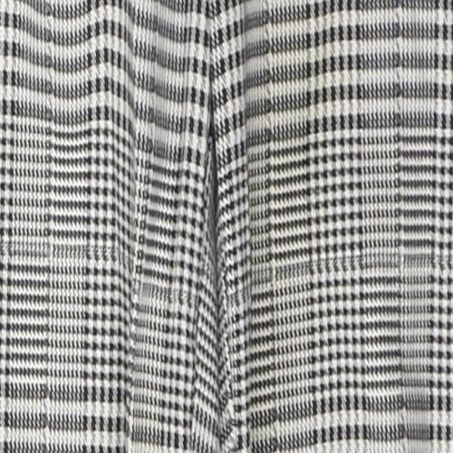 H&M Womens White Houndstooth Cotton Snow Pants Trousers Size 6 L26 in Regular Button
