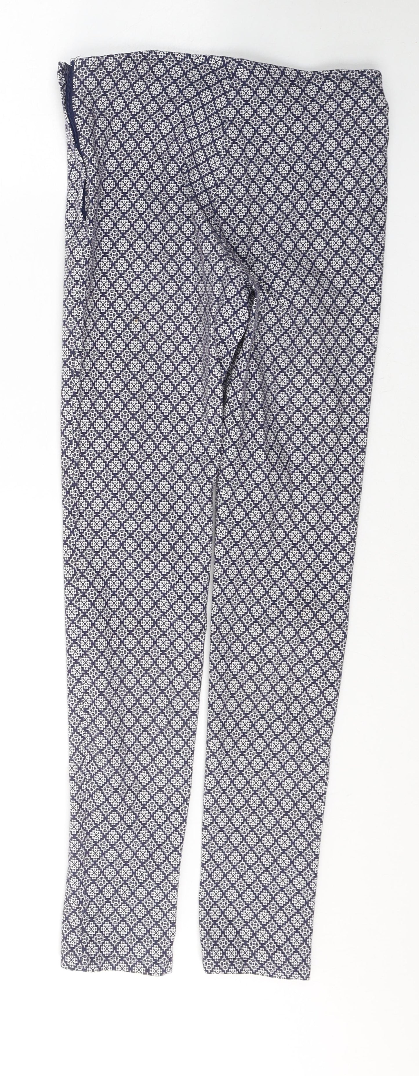 Primark Womens Blue Geometric Polyester Jegging Leggings Size 8 L28 in