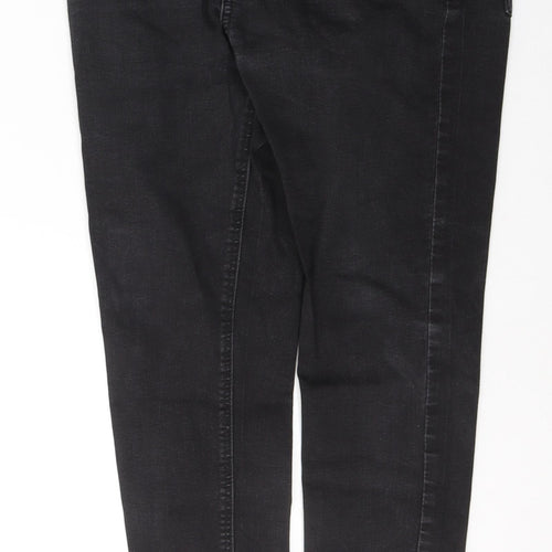 George Womens Black  Cotton Skinny Jeans Size 12 L27 in Regular Button