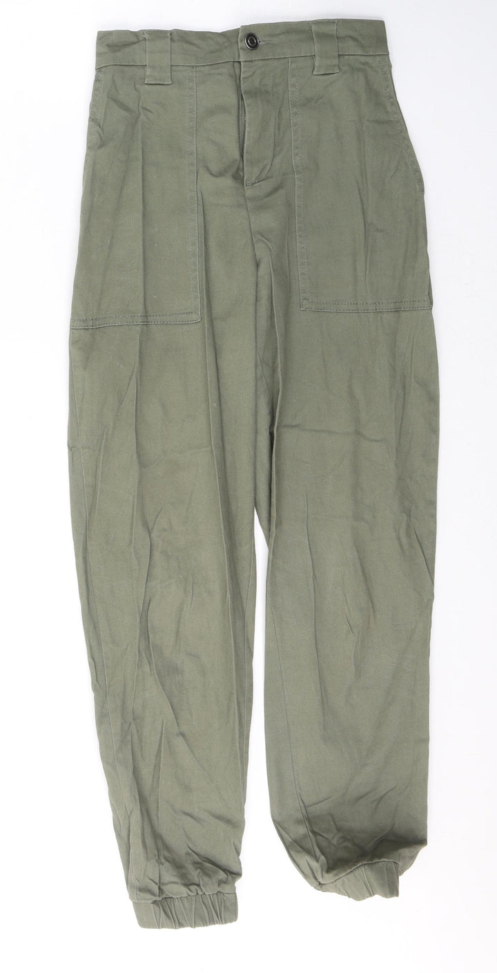 Super Womens Green Cotton Tapered Jeans Size 8 L27 in Regular Button