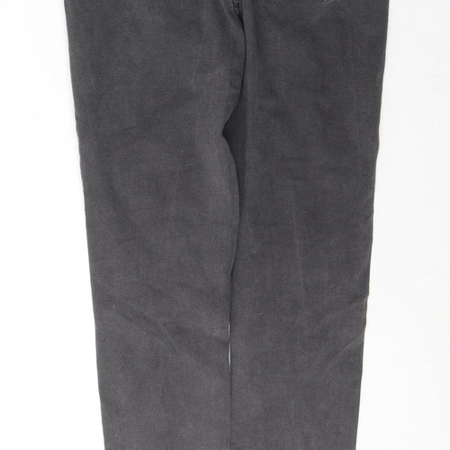 Denim & Co. Womens Grey  Cotton Skinny Jeans Size 12 L28 in Regular Button