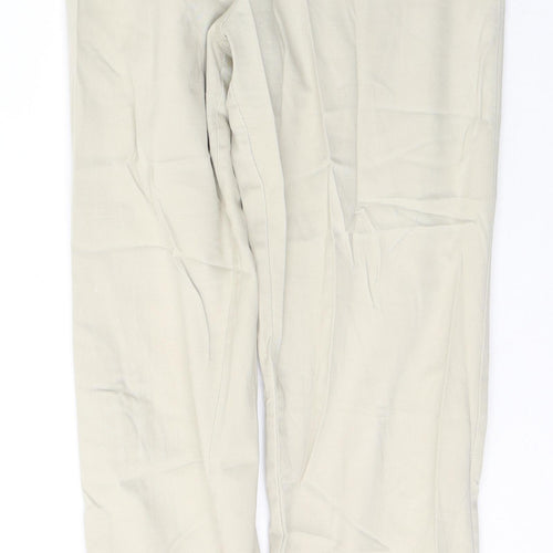BHS Womens Beige  Cotton Straight Jeans Size 12 L27 in Regular Button
