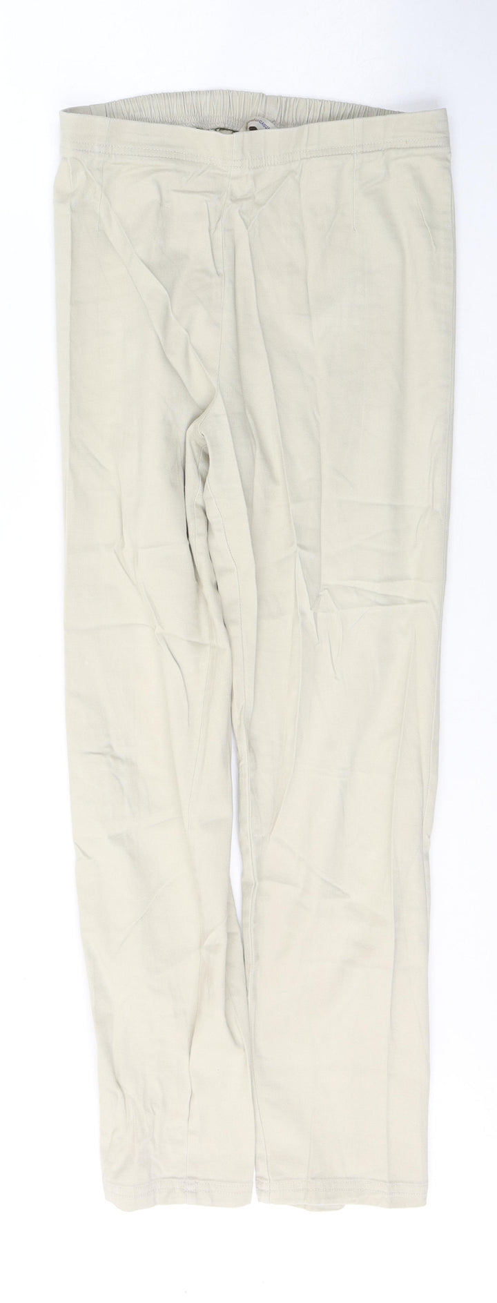 BHS Womens Beige  Cotton Straight Jeans Size 12 L27 in Regular Button