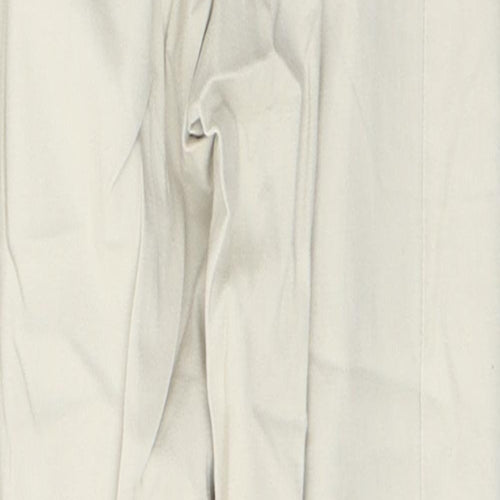 BHS Womens Beige  Cotton Straight Jeans Size 12 L27 in Regular Button