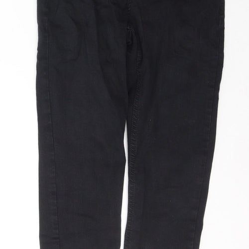 Topshop Womens Black  Cotton Skinny Jeans Size 24 in L28 in Regular Button
