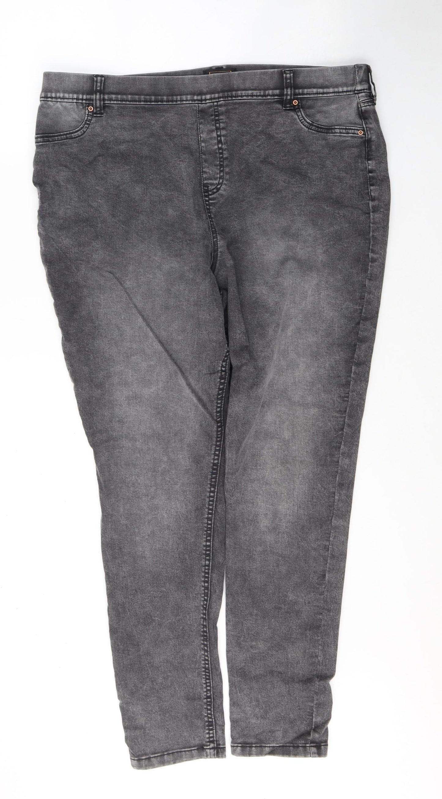F&F Womens Black  Cotton Jegging Jeans Size 20 L28 in Regular