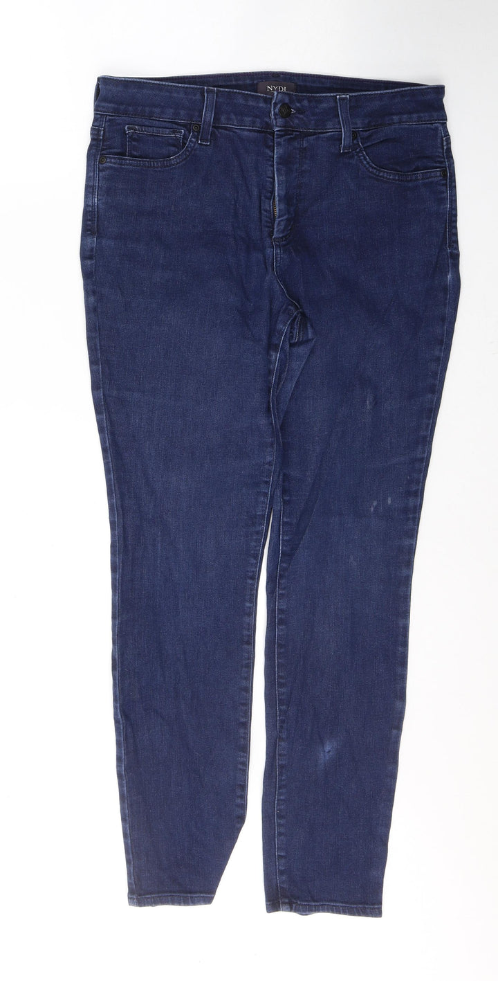 Nudj Womens Blue  Cotton Skinny Jeans Size 12 L29 in Regular Button